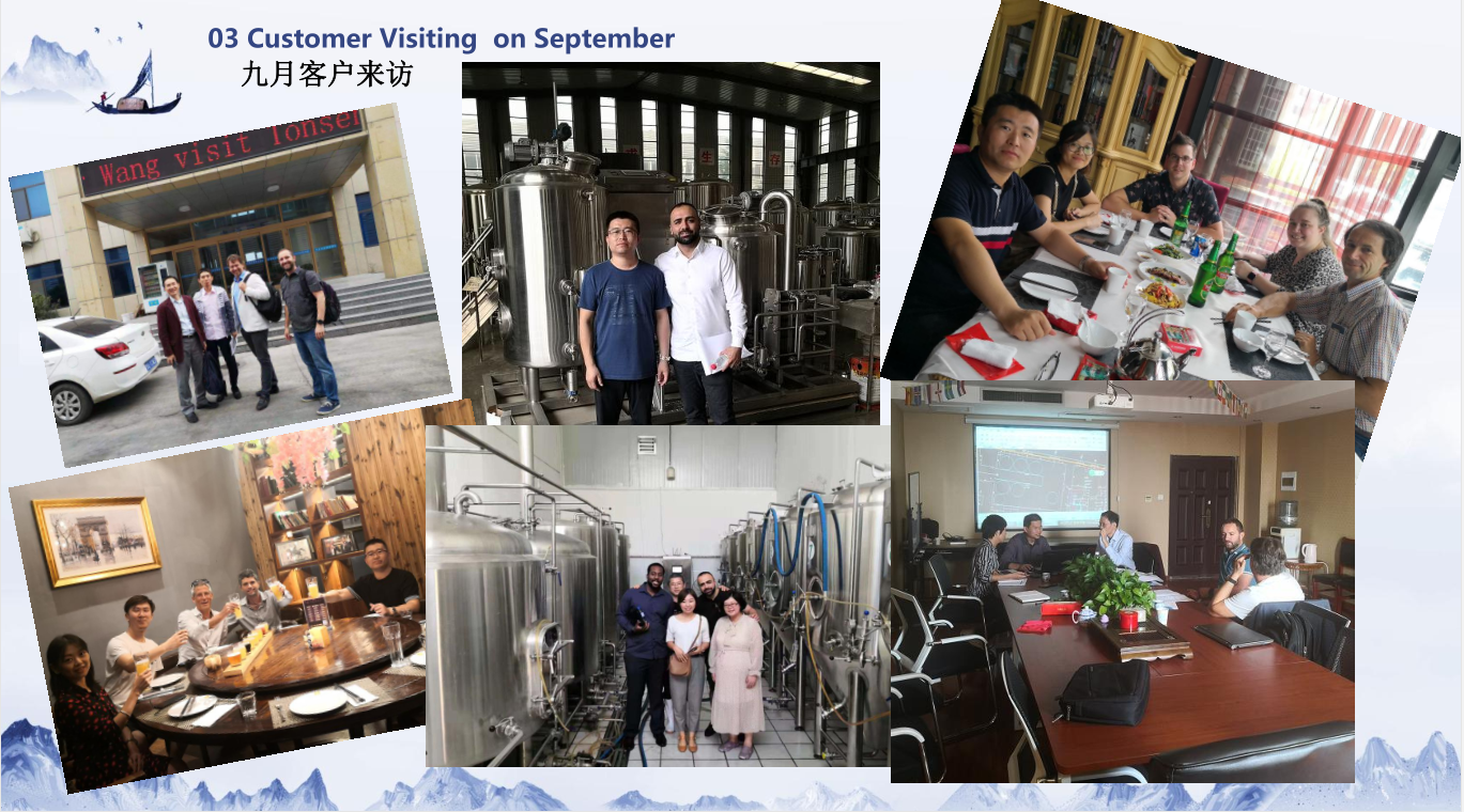 craft beer equipment manufacture customer visiting