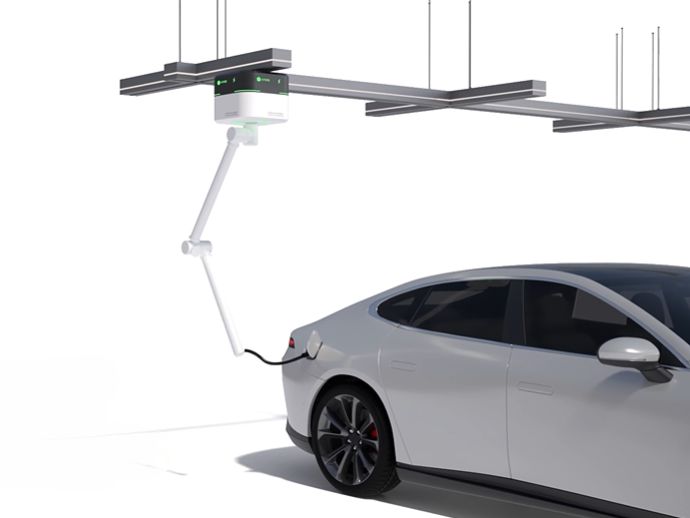 ハーモニックロータリーアクチュエータが世界初の軌道切替式空中移動型スマートEV DC充電ステーションの実現を支援