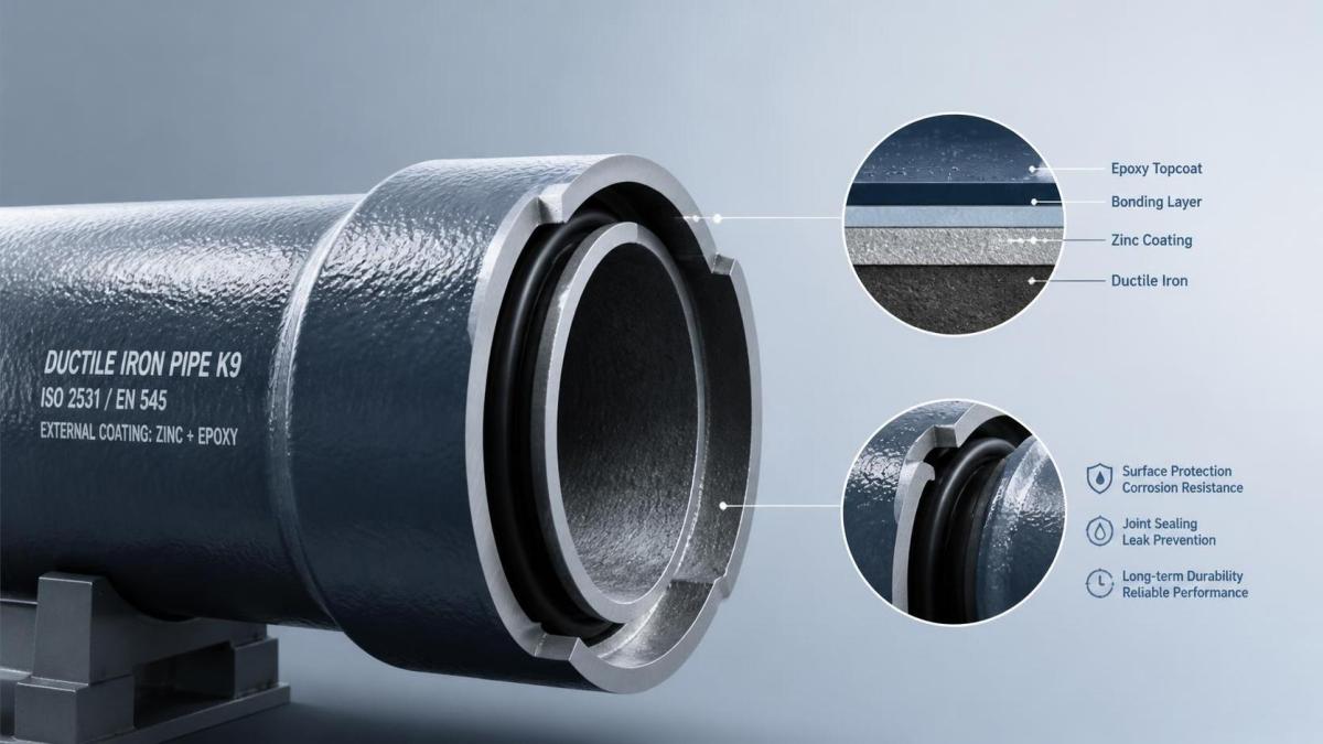 Common Coating and Corrosion Issues in Ductile Iron Pipe K9 Распространённые проблемы с покрытием и коррозией труб из высокопрочного чугуна K9