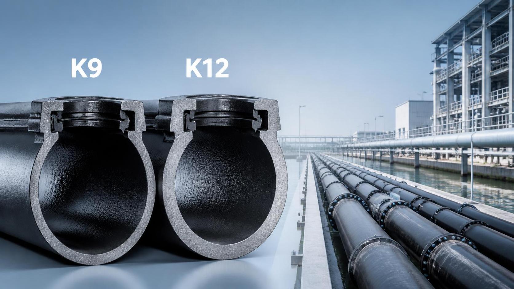 Diferencia entre tuberías de hierro dúctil K9 y K12