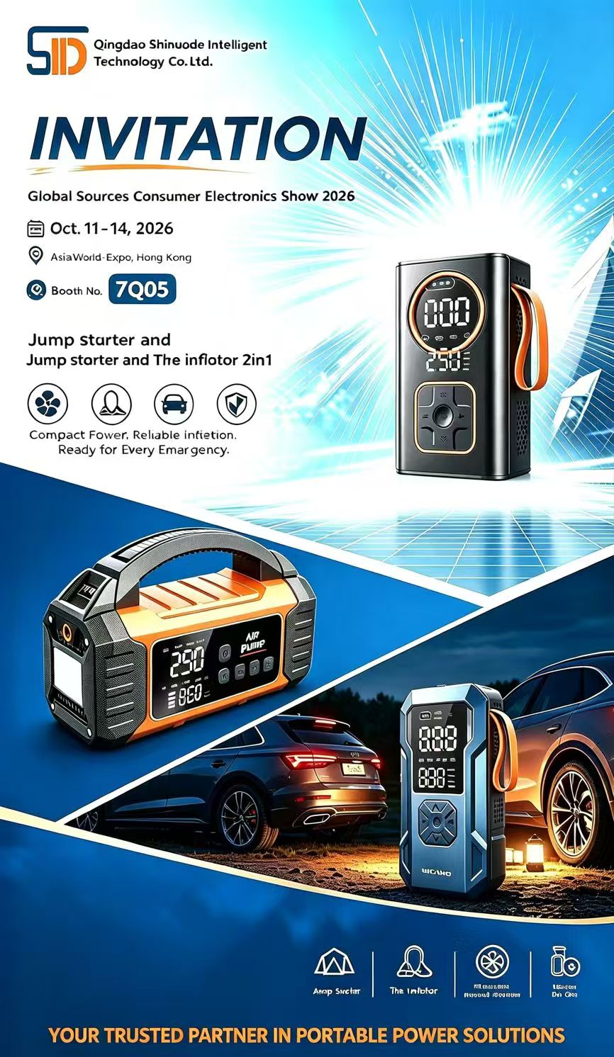 Qingdao Shinuode presenta soluciones de próxima generación de energía portátil y compresores de aire en la Feria de Electrónica de Consumo Global Sources 2026