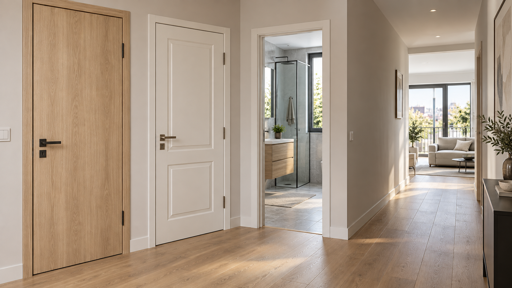 Puertas de madera de PVC y MDF para Europa: opciones de materiales para acabados interiores duraderos