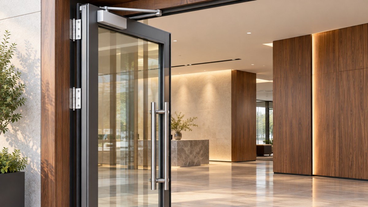 Spring Doors for Commercial Entrances: Selecting Closers for Traffic and Door Weight Puertas con resorte para entradas comerciales: selección de cierrapuertas según el tráfico y el peso de la puerta