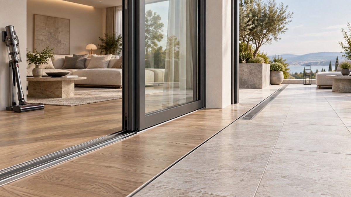 Low Profile Track Doors: When Flush Thresholds Improve Accessibility and Cleaning Puertas con riel de perfil bajo: cuando los umbrales enrasados mejoran la accesibilidad y la limpieza