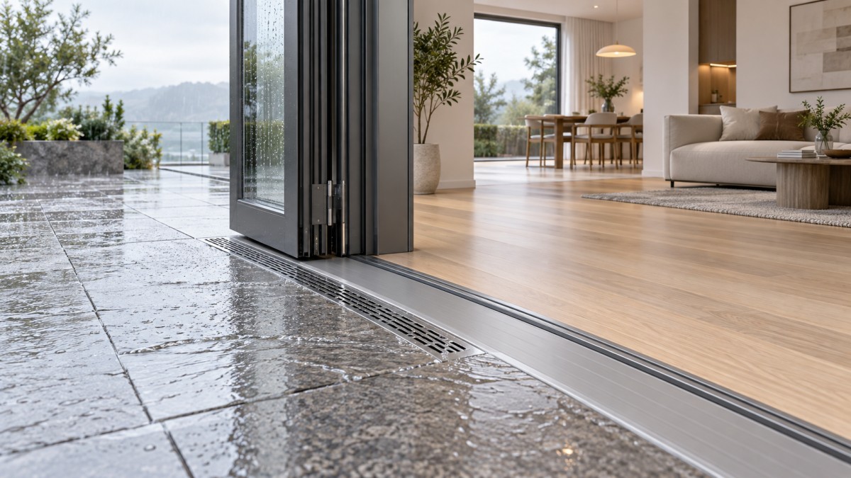 Low Threshold Folding Doors: Avoiding Water Ingress in Barrier-Free Building Entrances Puertas plegables de umbral bajo: cómo evitar la entrada de agua en accesos de edificios sin barreras