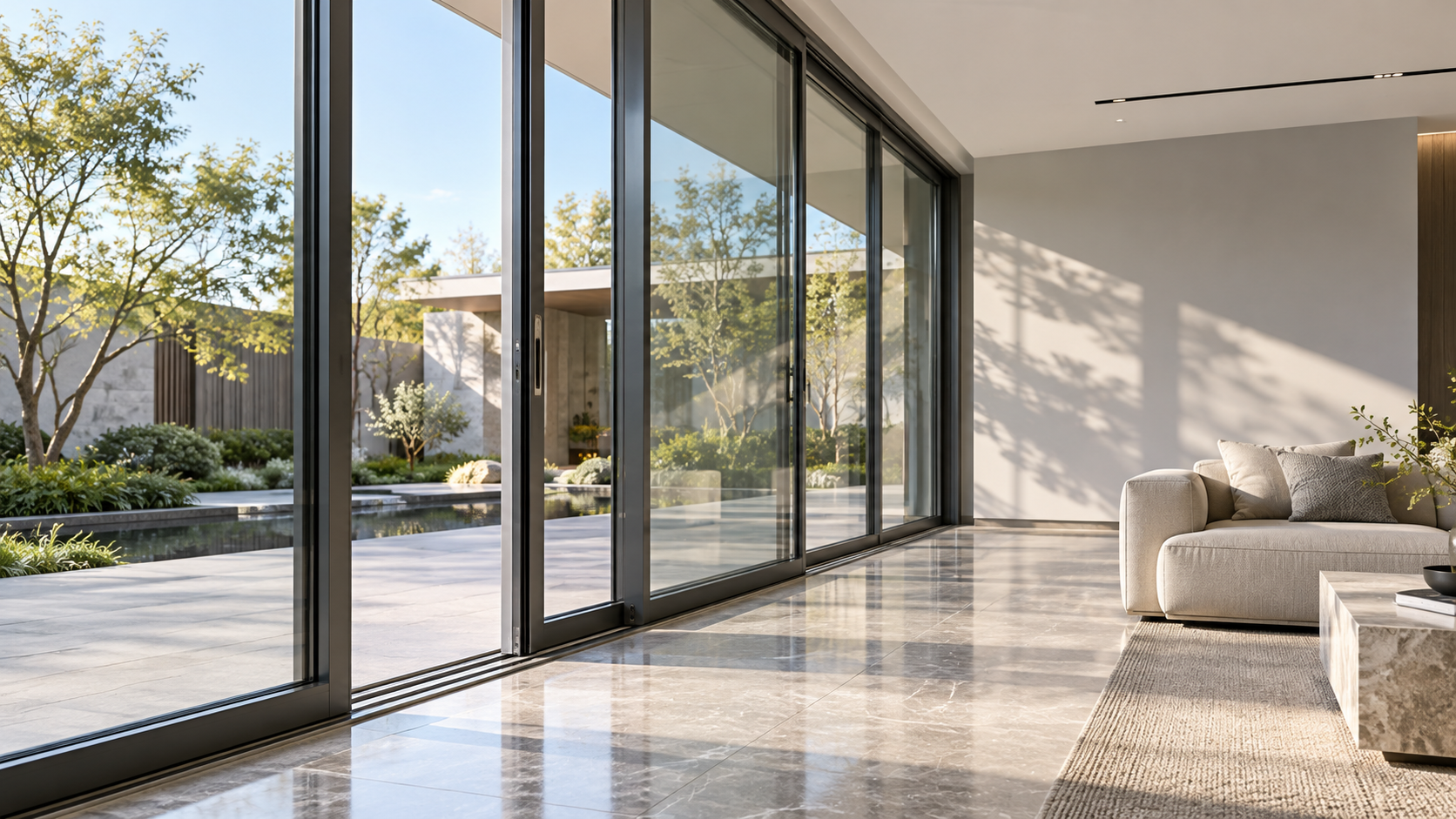 ¿Son adecuadas las puertas de aluminio de marco estrecho para grandes huecos acristalados?