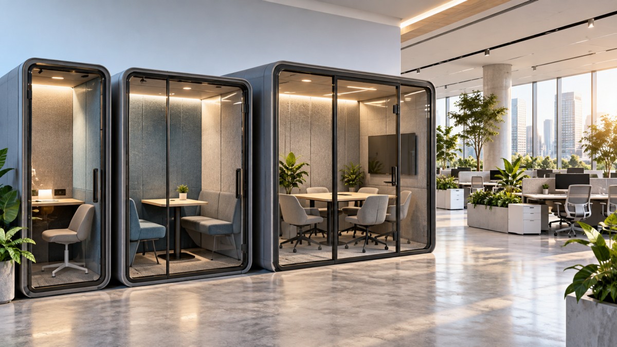 How Many Office Cabins Does a Flexible Workplace Need per 100 Employees? Сколько офисных кабин требуется гибкому рабочему пространству на 100 сотрудников?