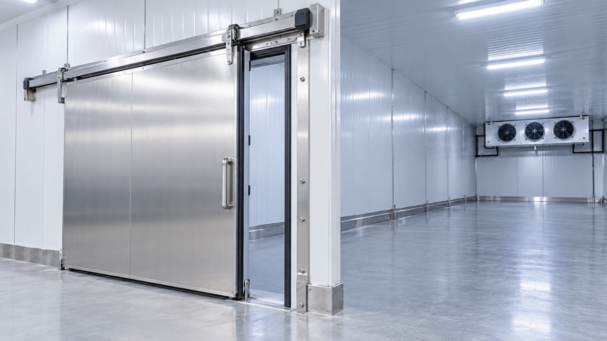 ¿Puede el tamaño del panel de una cámara frigorífica limitar la posición de una puerta corredera?