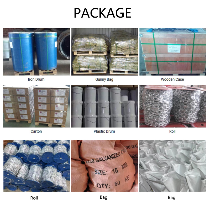 Оцинкованная звеньевая цепь ASTM A413-80 Standard G30 Proof Coil Chain из углеродистой стали Q235