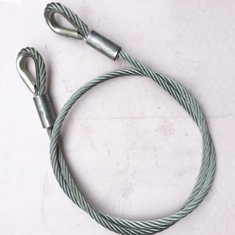 Bucles de eslinga de cable de acero con guardacabo, aparejo de eslinga de cable de acero para elevación