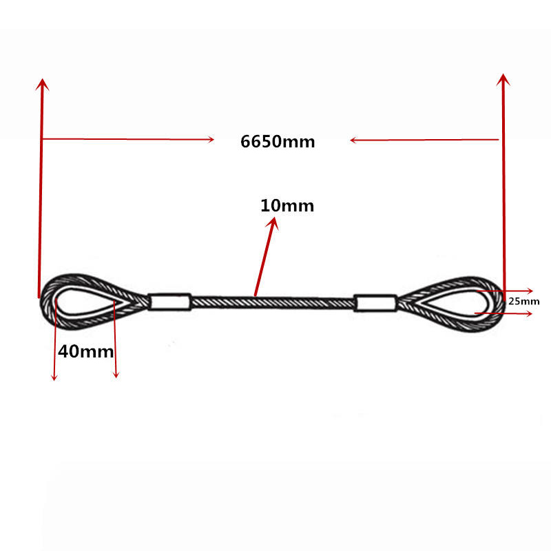 Bucles de eslinga de cable de acero con guardacabo, aparejo de eslinga de cable de acero para elevación