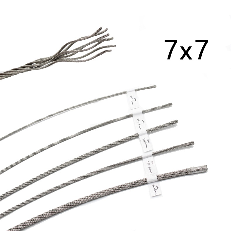 Cable de acero inoxidable 7x7 0.5-6mm para uso en tendedero y cerca
