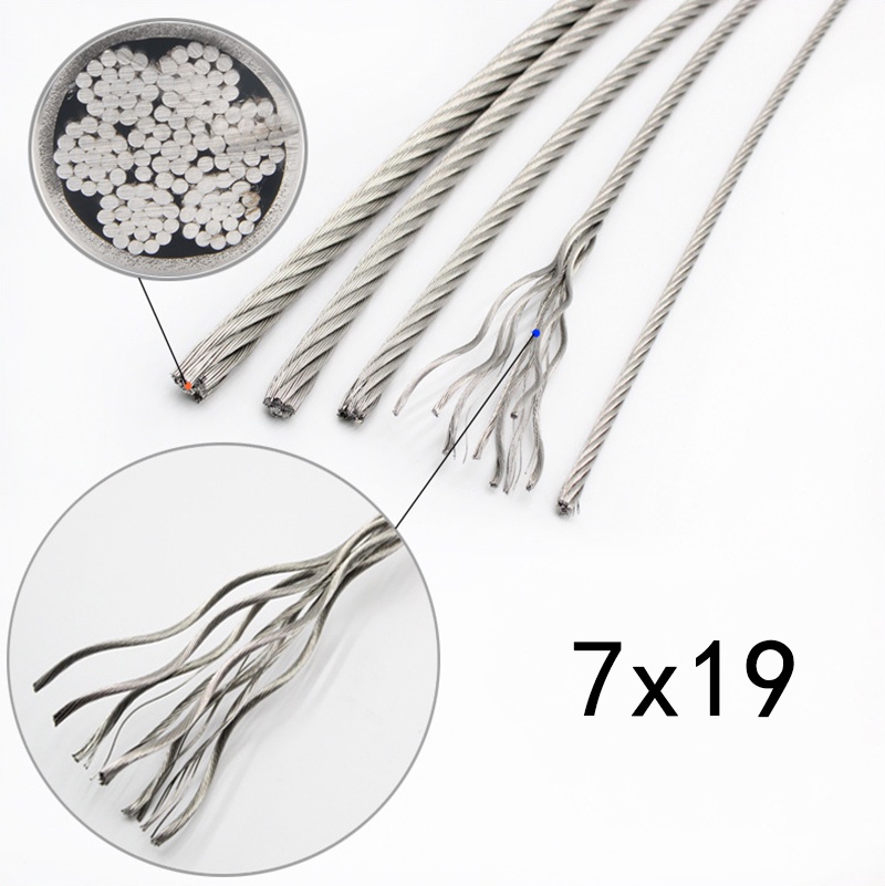 Cable de acero inoxidable 7x19 0.8-14mm para uso en la industria pesquera
