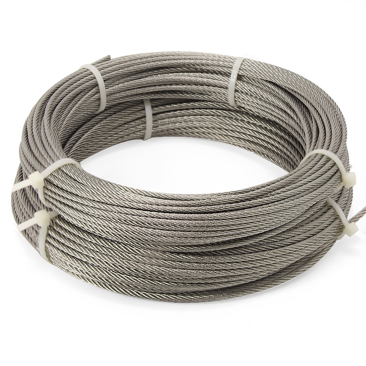 Cable de acero inoxidable 1x7 0.3-6.0mm para uso en suspensión, tracción y barandilla