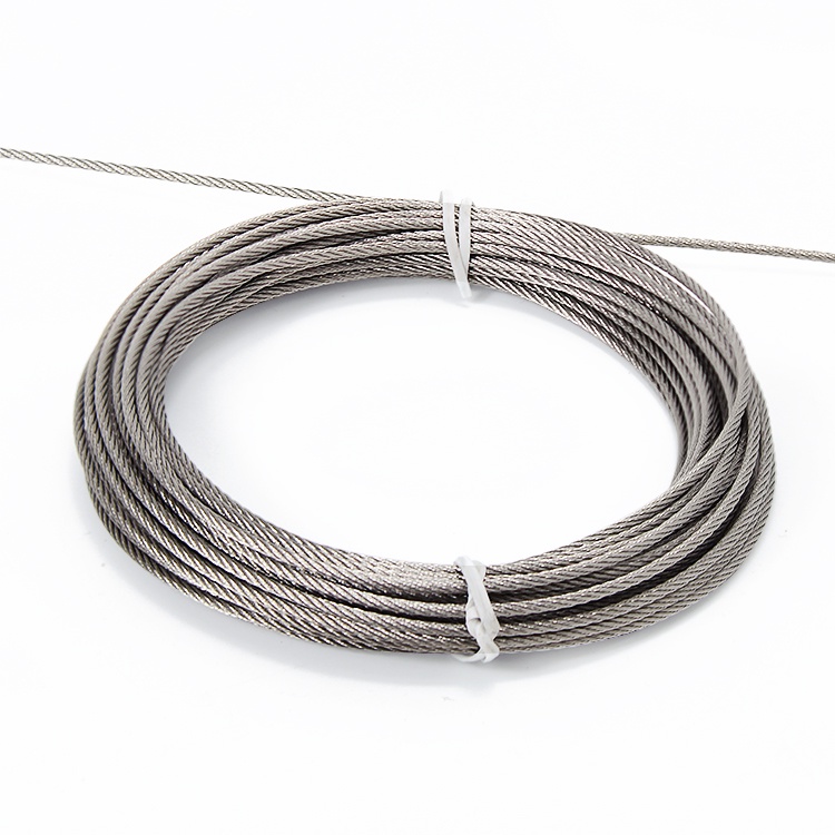 Cable de acero inoxidable 1x7 0.3-6.0mm para uso en suspensión, tracción y barandilla