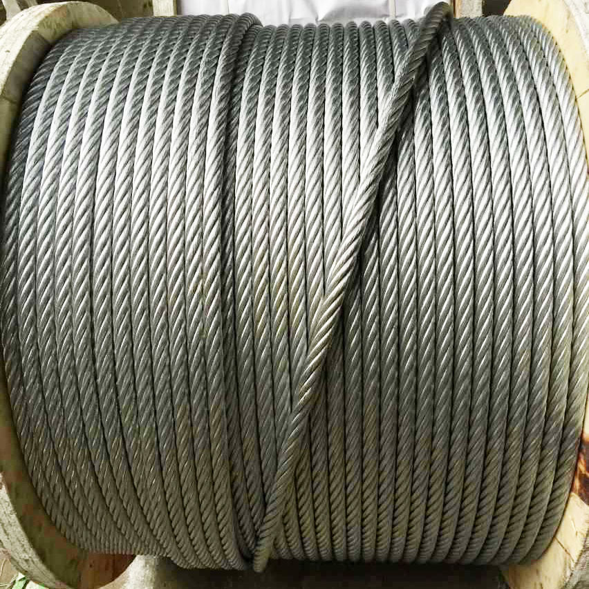 Cable de acero galvanizado 6x37 10-22mm utilizado para maquinaria de elevación