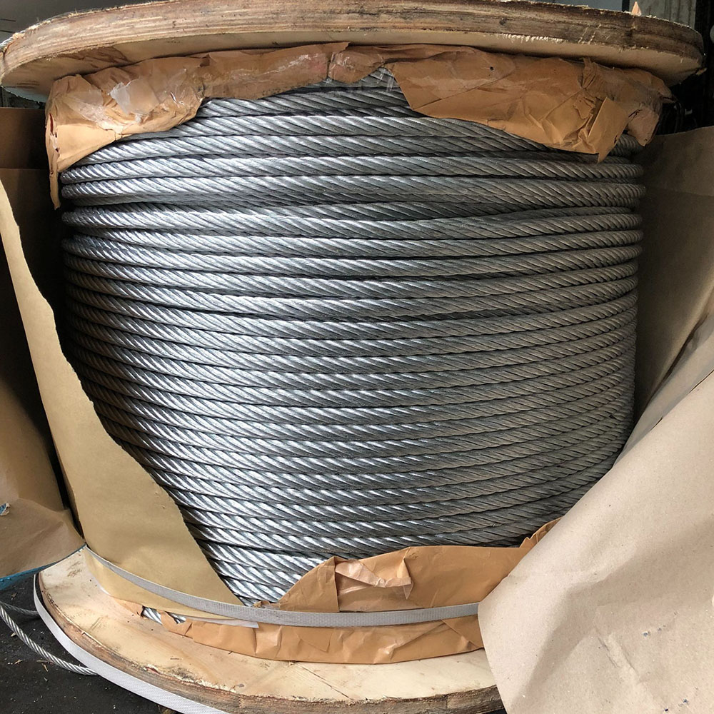 Cable de acero galvanizado 6x19+FC 3-16mm con núcleo de fibra para elevación