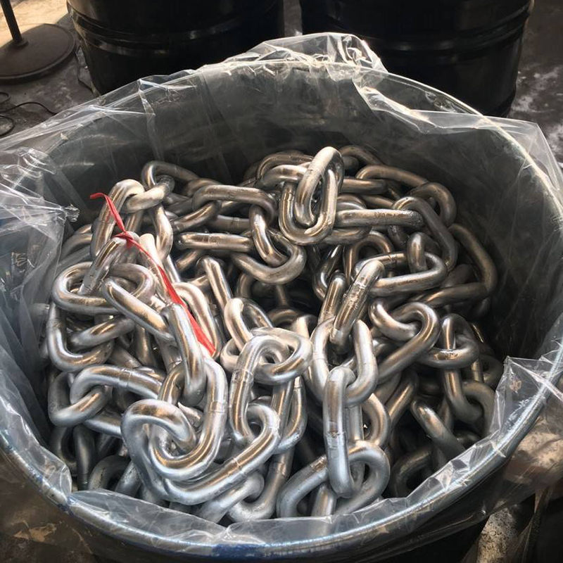 Cadena de eslabones corta, mediana y larga ordinaria de acero soldado electrogalvanizado 