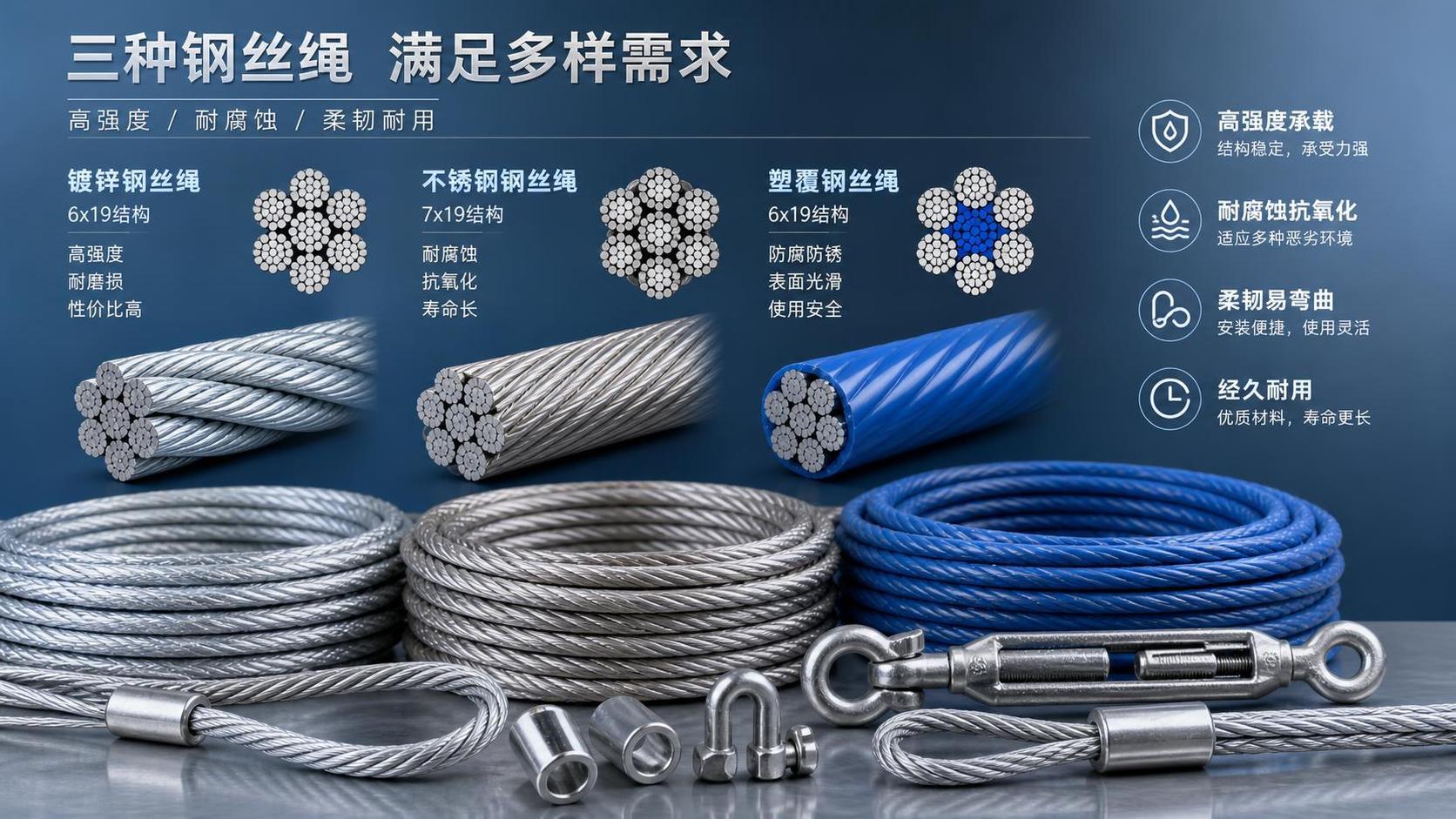 ¿Cuántos tipos de cables de acero existen?