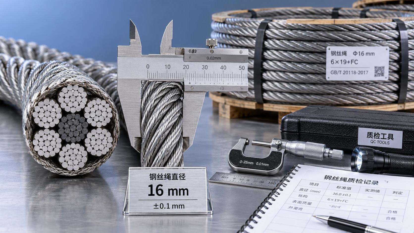Cómo confirmar que un alma de cable de acero de 16 mm es compatible con la construcción del cable Cómo confirmar que un alma de cable de acero de 16 mm es compatible con la construcción del cable