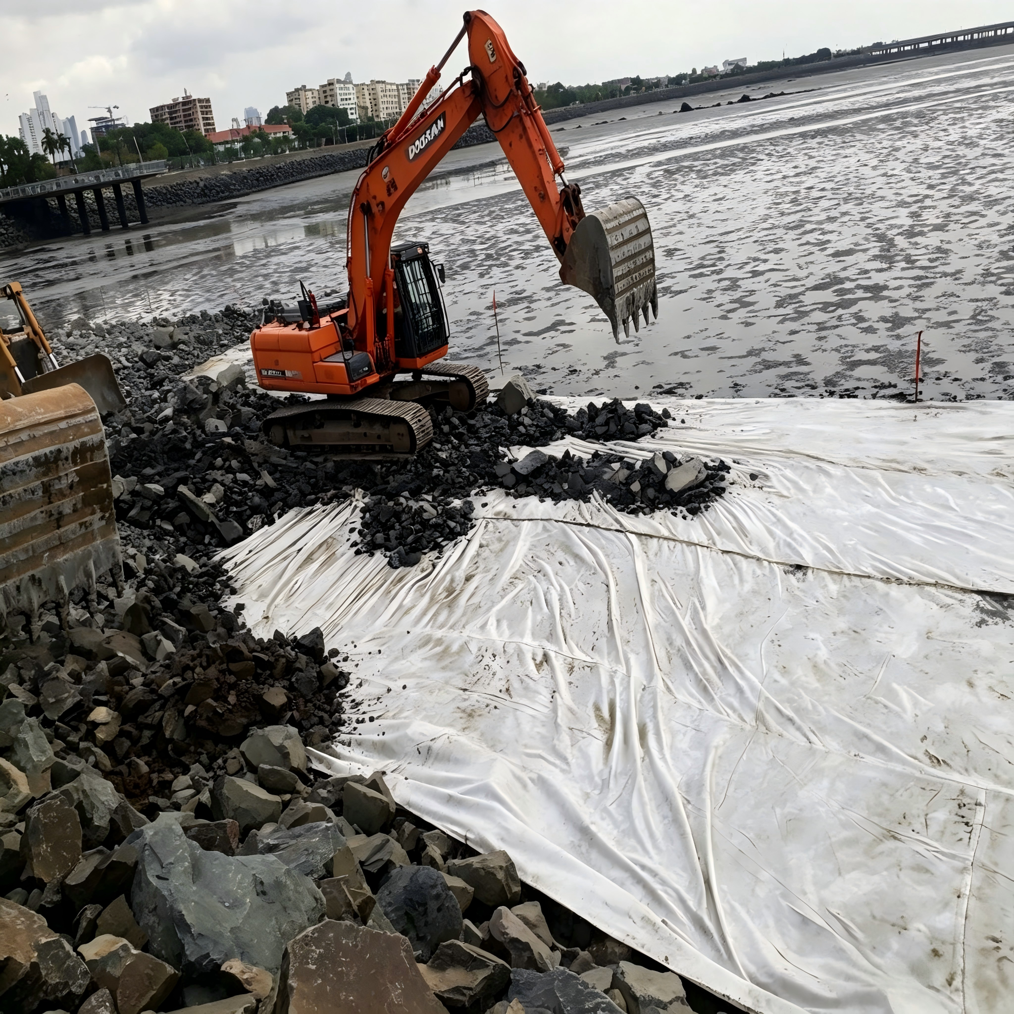 Geotextil tejido de filamento PET de alta resistencia