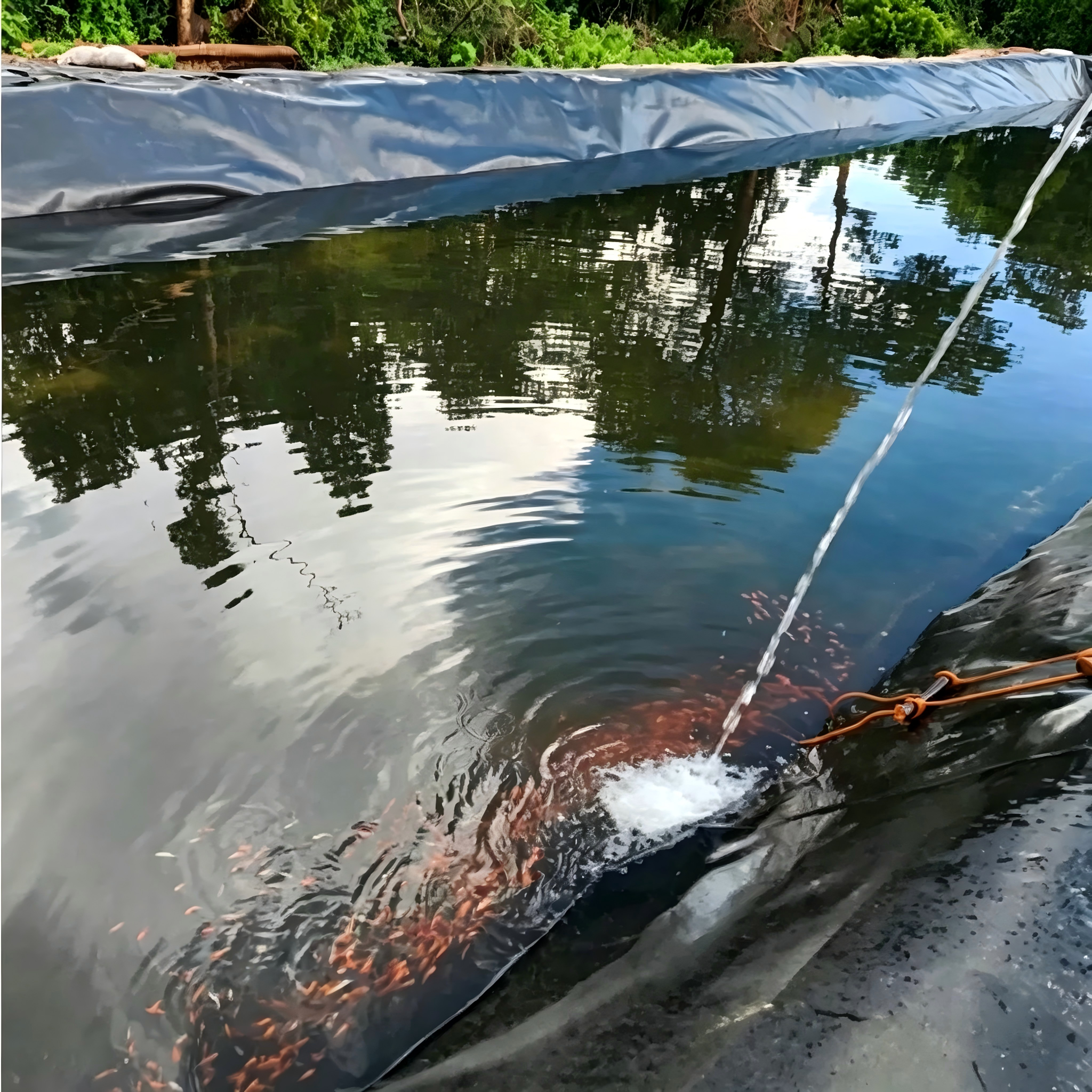 Geomembrana de HDPE EVA de 0.75mm a 1.2mm para estanque de granja de peces