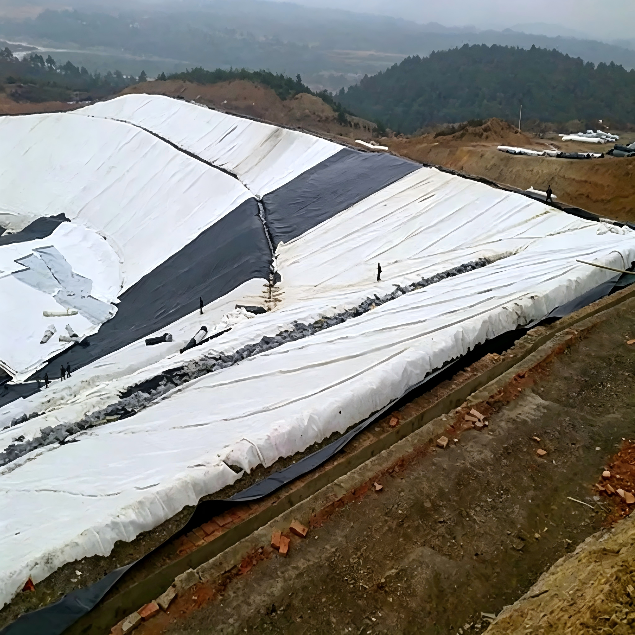 Geotextil no tejido punzonado con aguja de fibra larga continua 100% Polyester para filtración de arena, refuerzo de pavimentos