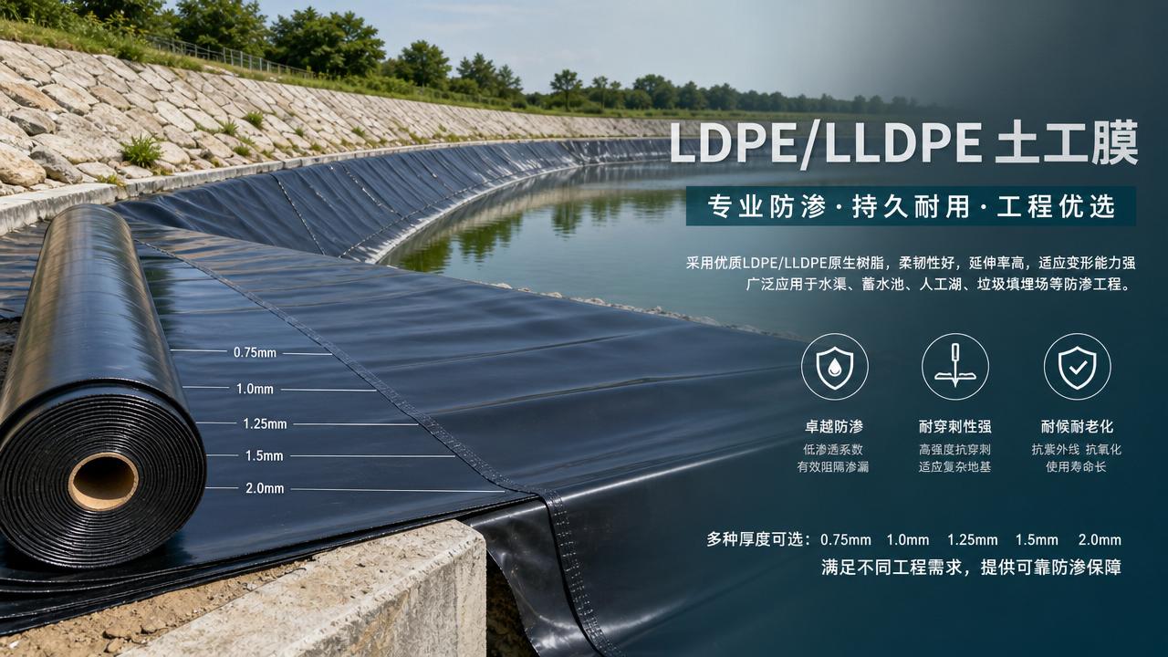 Guía de espesores de geomembranas de LDPE y LLDPE para diferentes aplicaciones