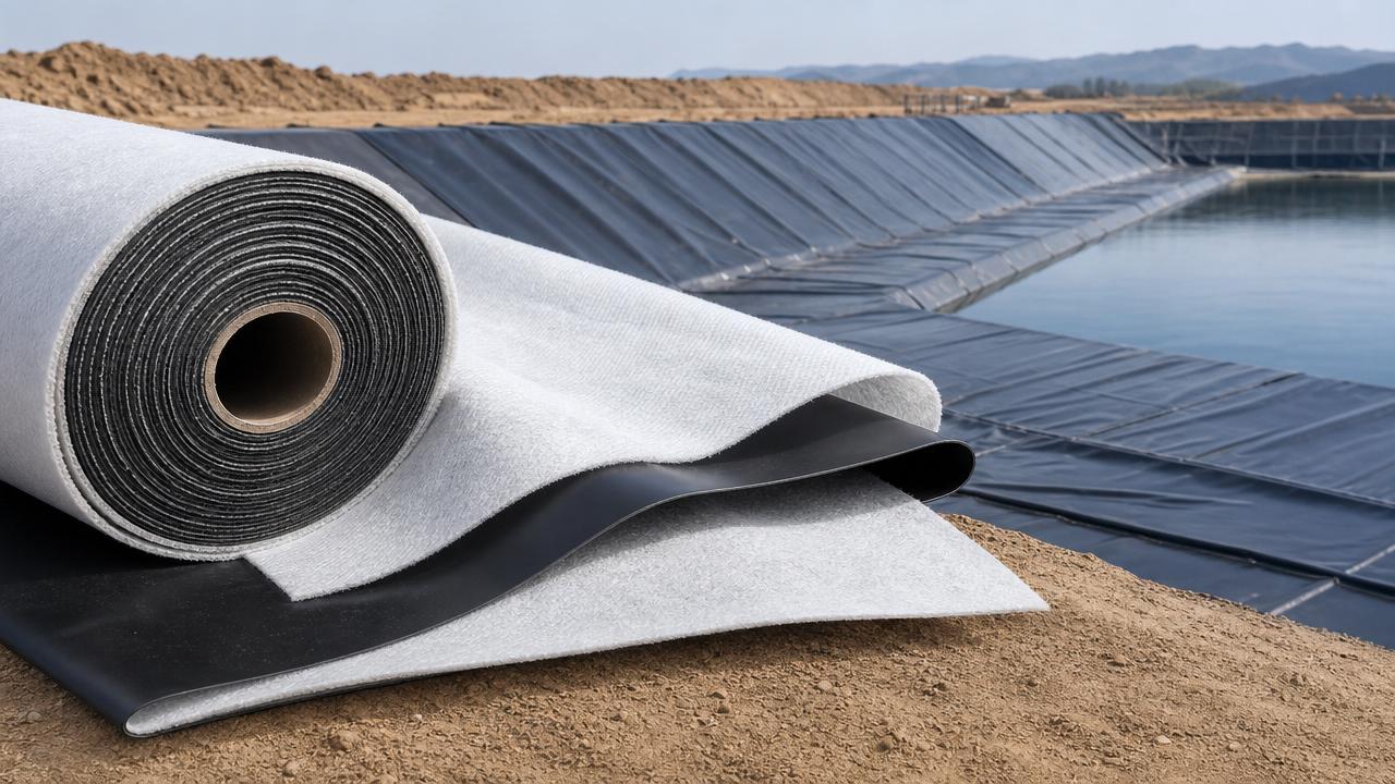Estructura de la geomembrana compuesta de HDPE y explicación de sus beneficios principales