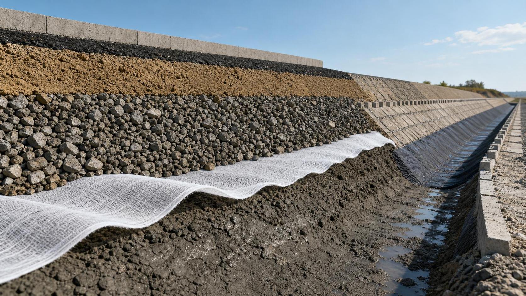 Usos del geotextil de filamento en ingeniería civil: separación, filtración y refuerzo