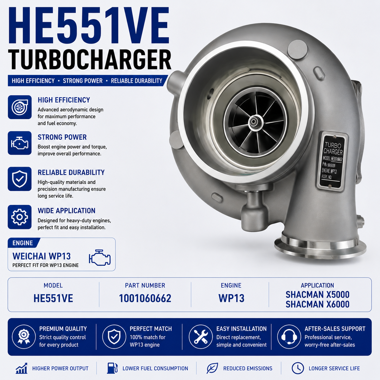Conjunto de turbocompresor HE551VE para ISX15 X15 VOLVO VNL VNX
