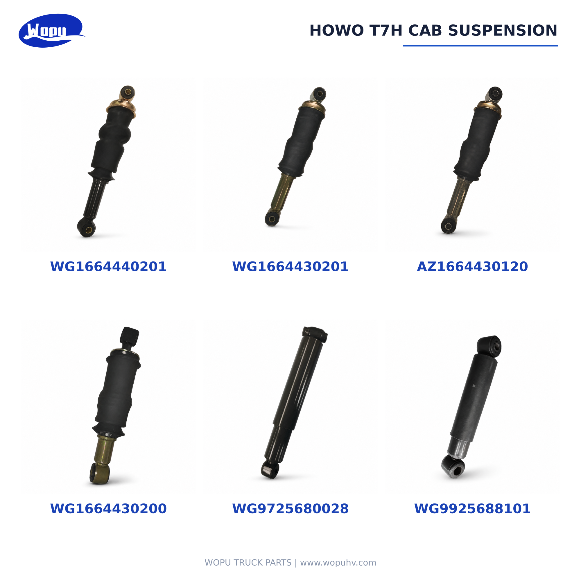 Amortiguador Sinotruk HOWO T7H WG9925688101 para piezas de suspensión del eje trasero de camiones pesados