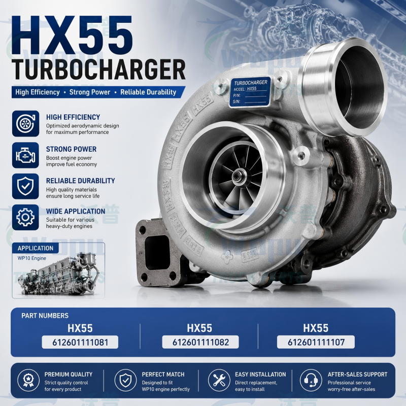 Сборка турбокомпрессора HX55 для дизельных двигателей тяжелого класса