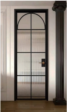 Puerta abatible de aluminio con rotura de puente térmico estilo francés M4 personalizable