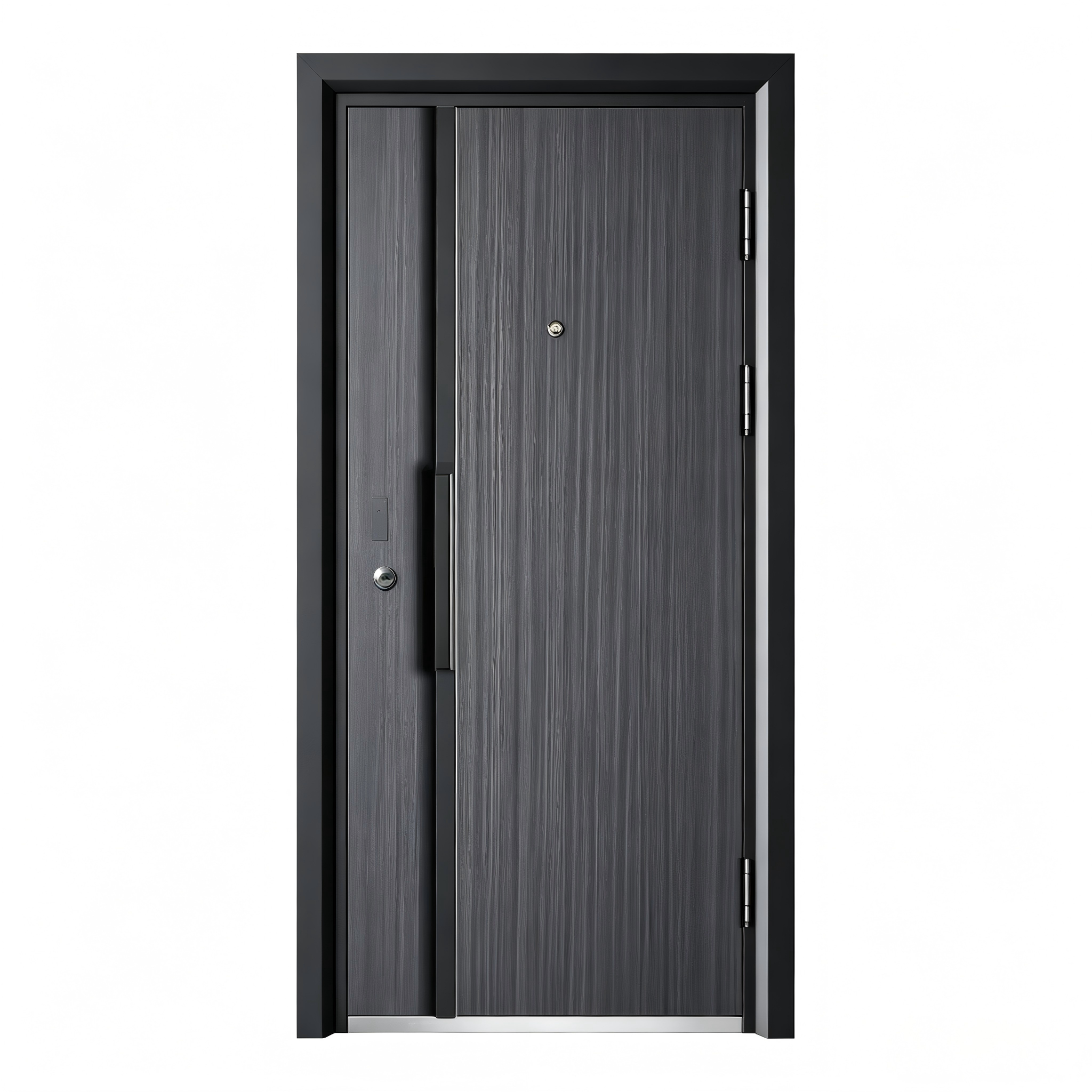 Puerta de entrada de villa personalizada de acero de doble hoja con cerraduras mecánicas
