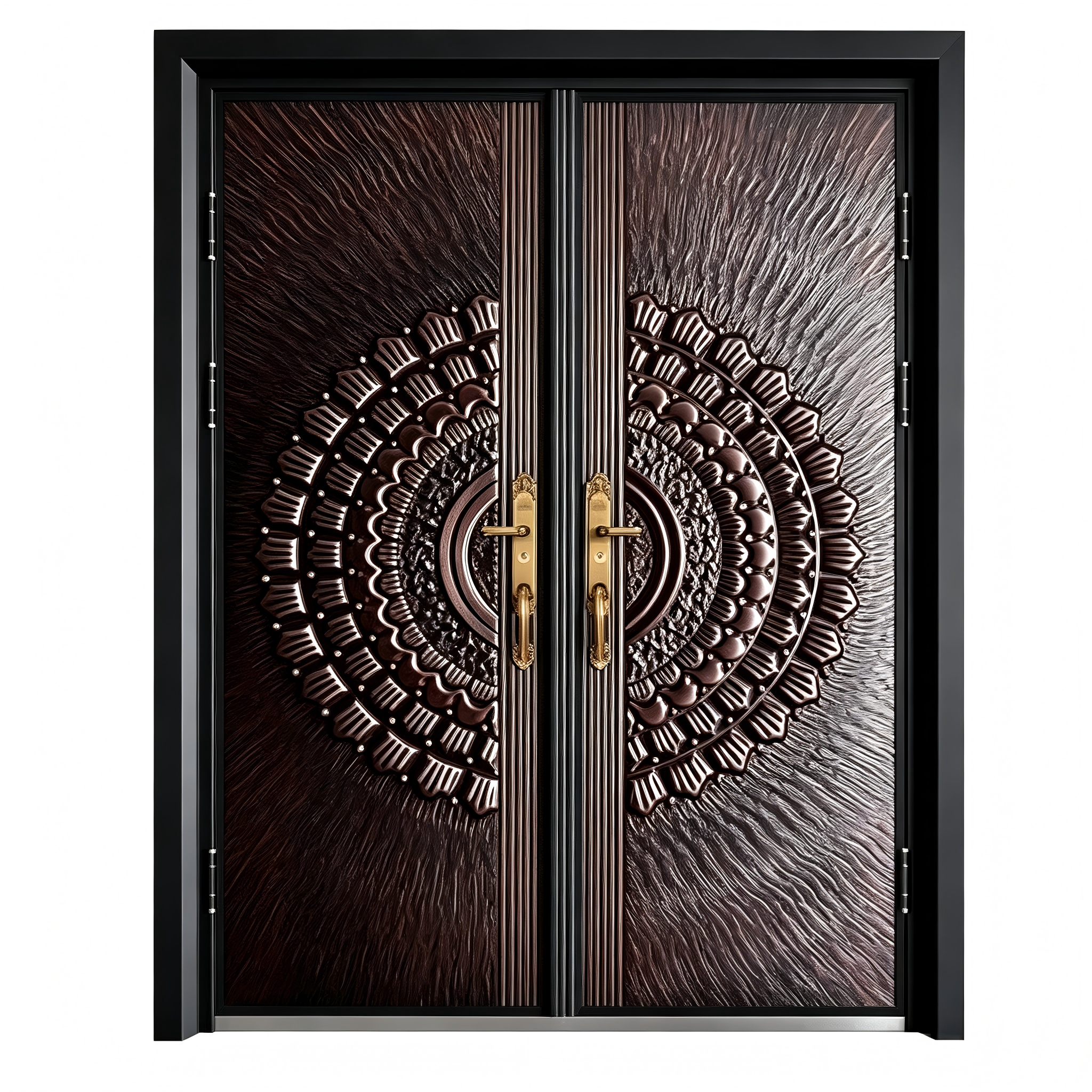 Grandes Puertas de Seguridad de Turquía Puertas Dobles de Acero Exteriores Modernas y Lujosas