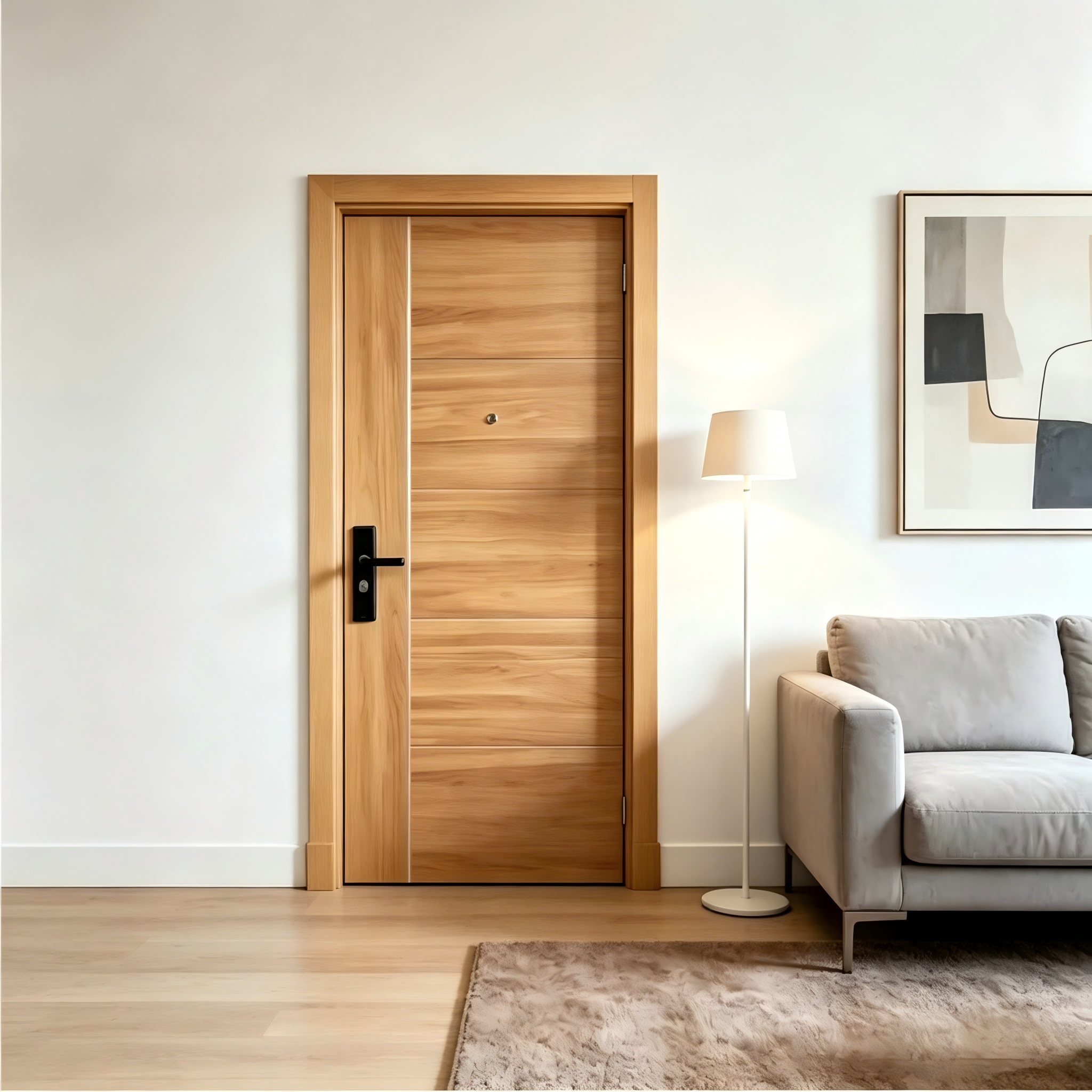 Puerta de madera de interior resistente al fuego para dormitorio, cocina y baño de hogar, hotel, hospital y vivienda, de estilo moderno y personalización sencilla
