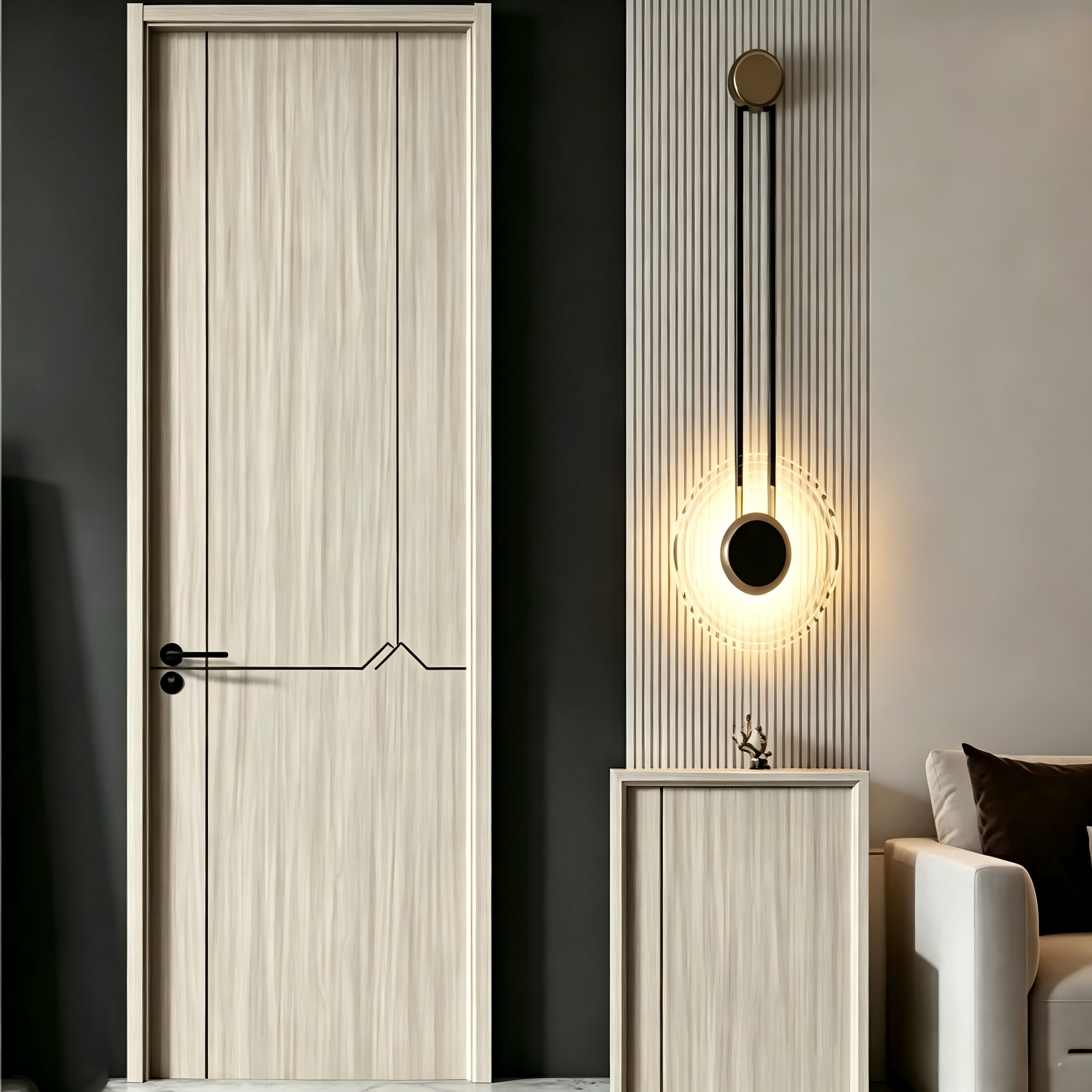 Puerta de WPC premium con acabado de PVC