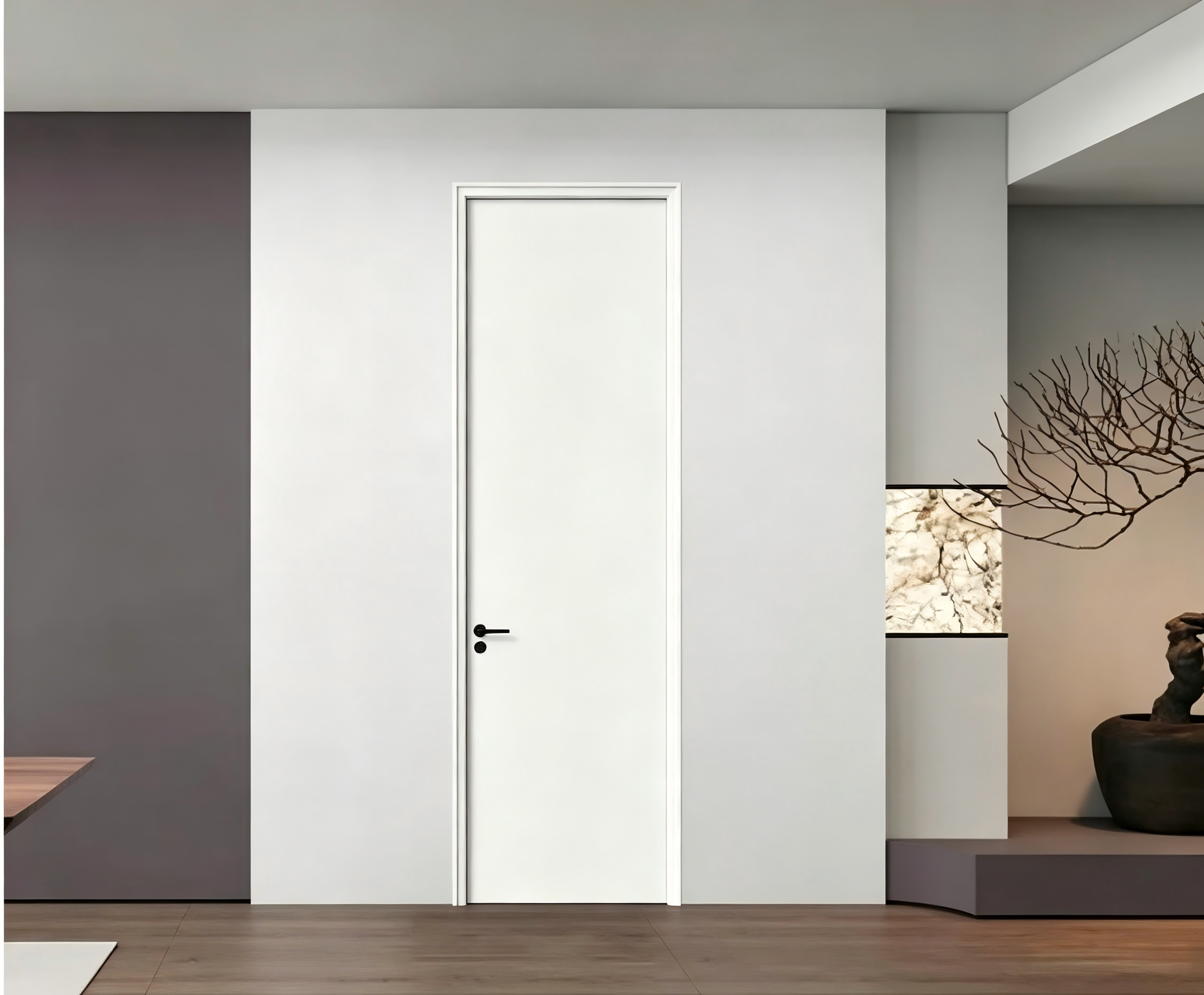Elegantes puertas interiores de madera PVC MDF con apertura abatible para espacios modernos