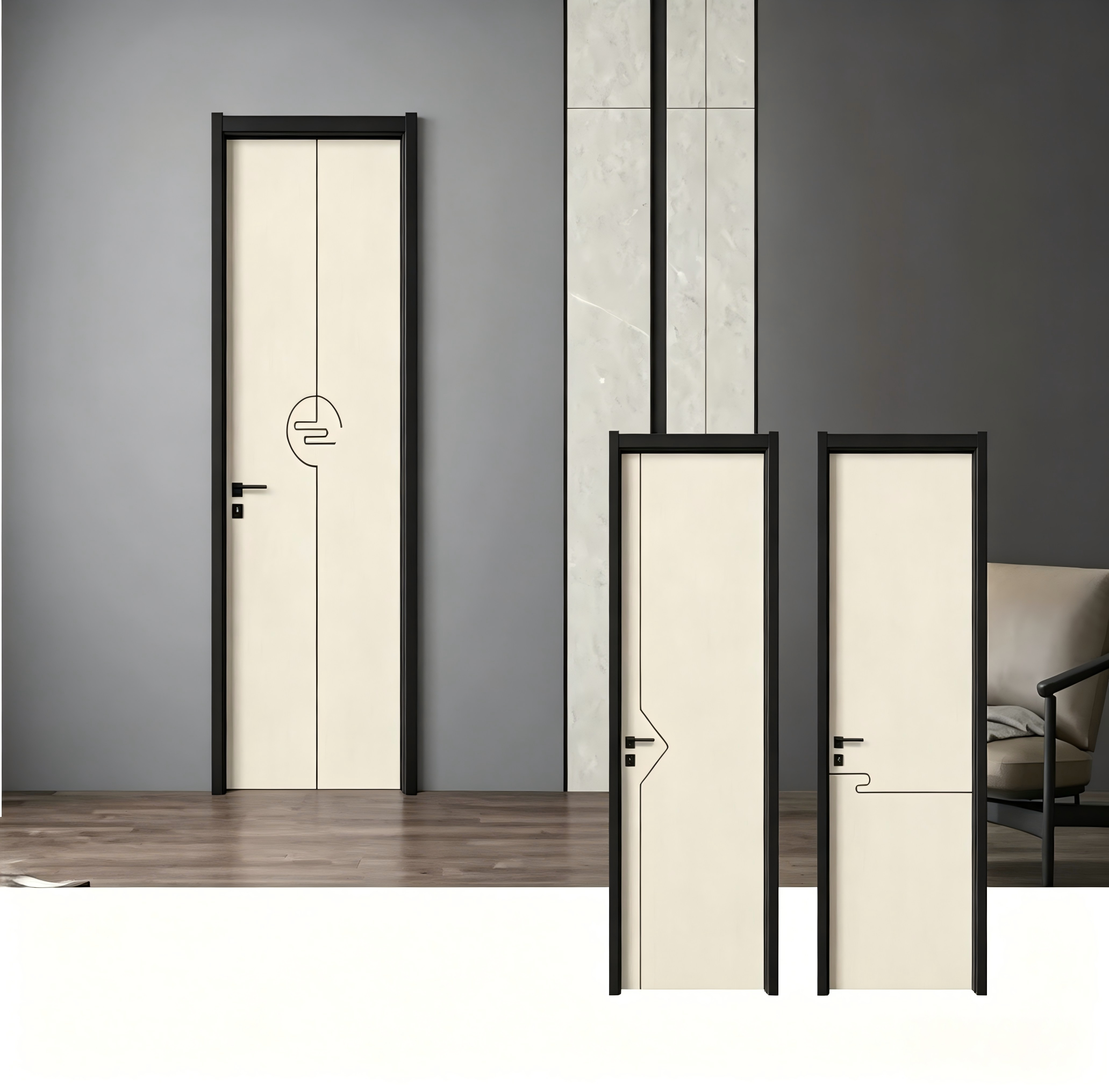 Puerta interior de madera maciza insonorizada principal turca de alta gama para hotel, casa, dormitorio, oficina