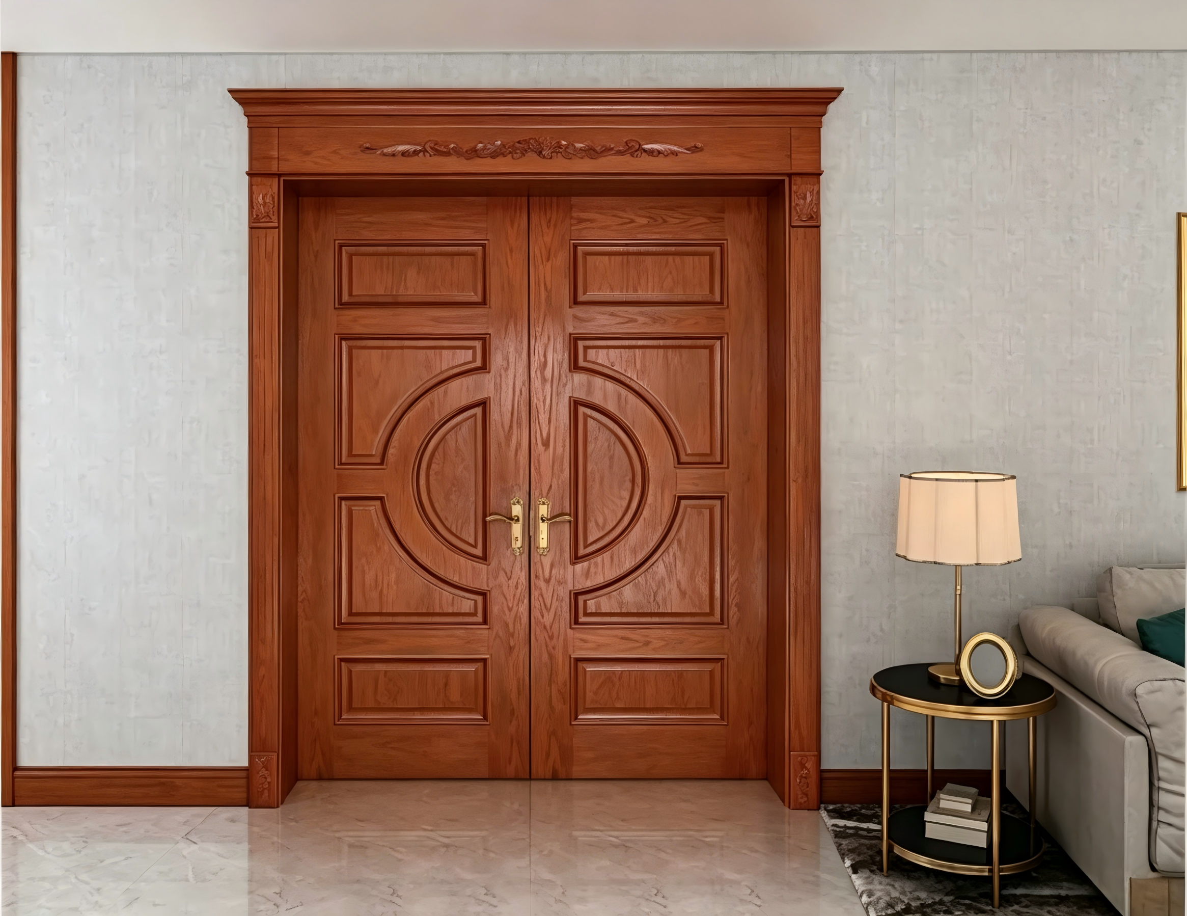 Puerta pintada de calidad superior para uso principal en interiores y exteriores para renovación de hotel, apartamento y villa, puerta de madera compuesta
