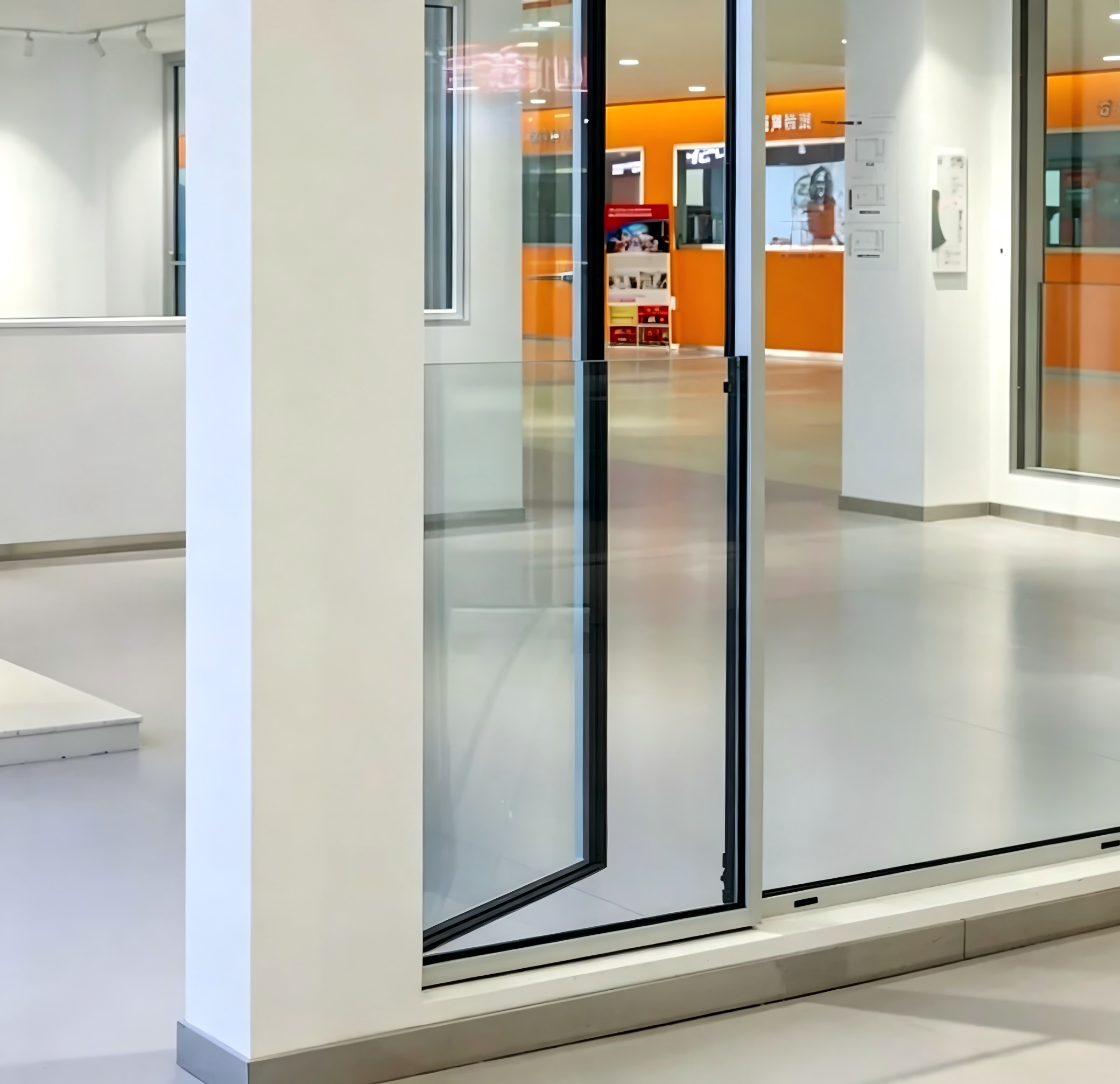 Puertas de entrada con bisagras de vidrio templado personalizadas a precio de fábrica con perfil de aleación de aluminio