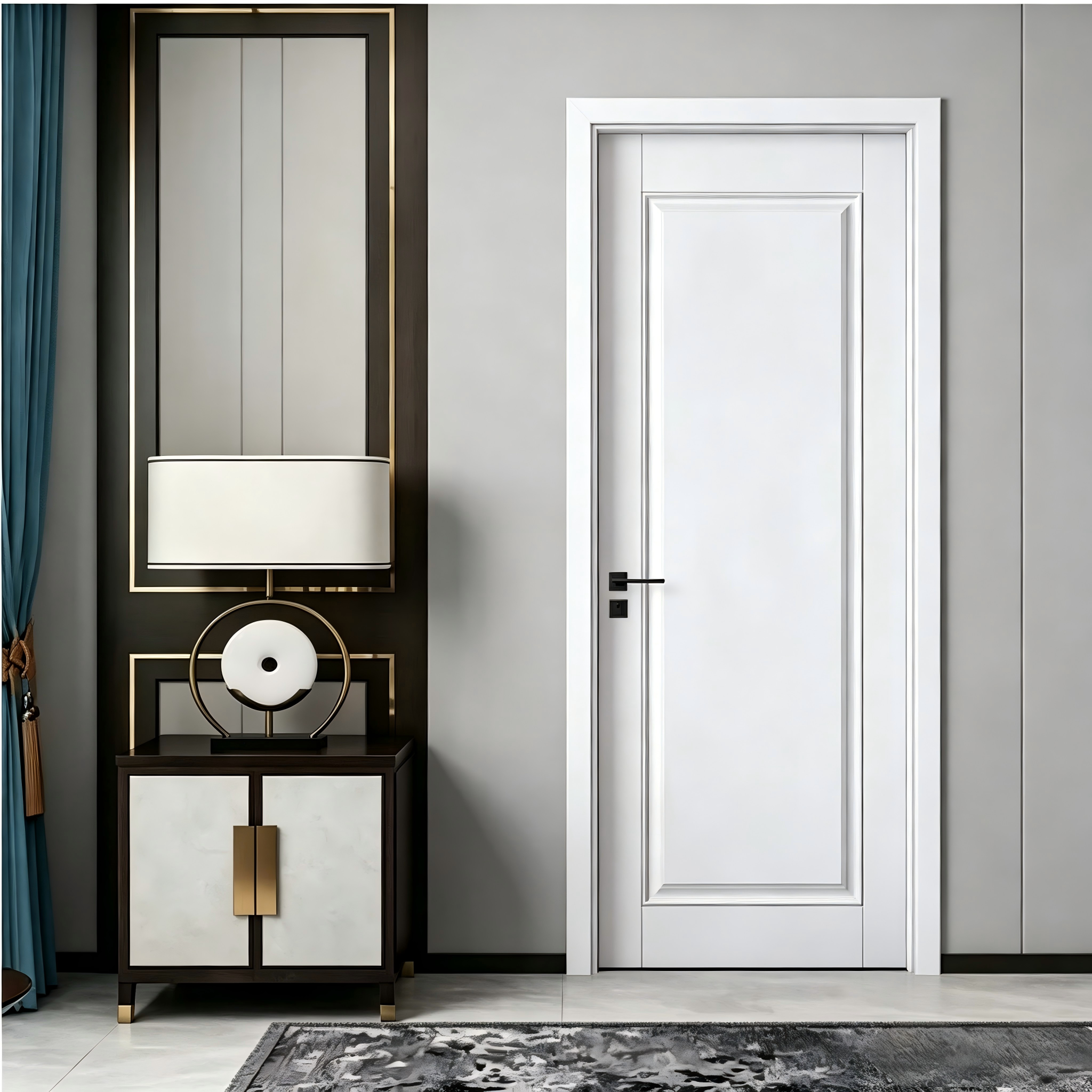 Puertas interiores premium de MDF PVC para diseño de hogar moderno