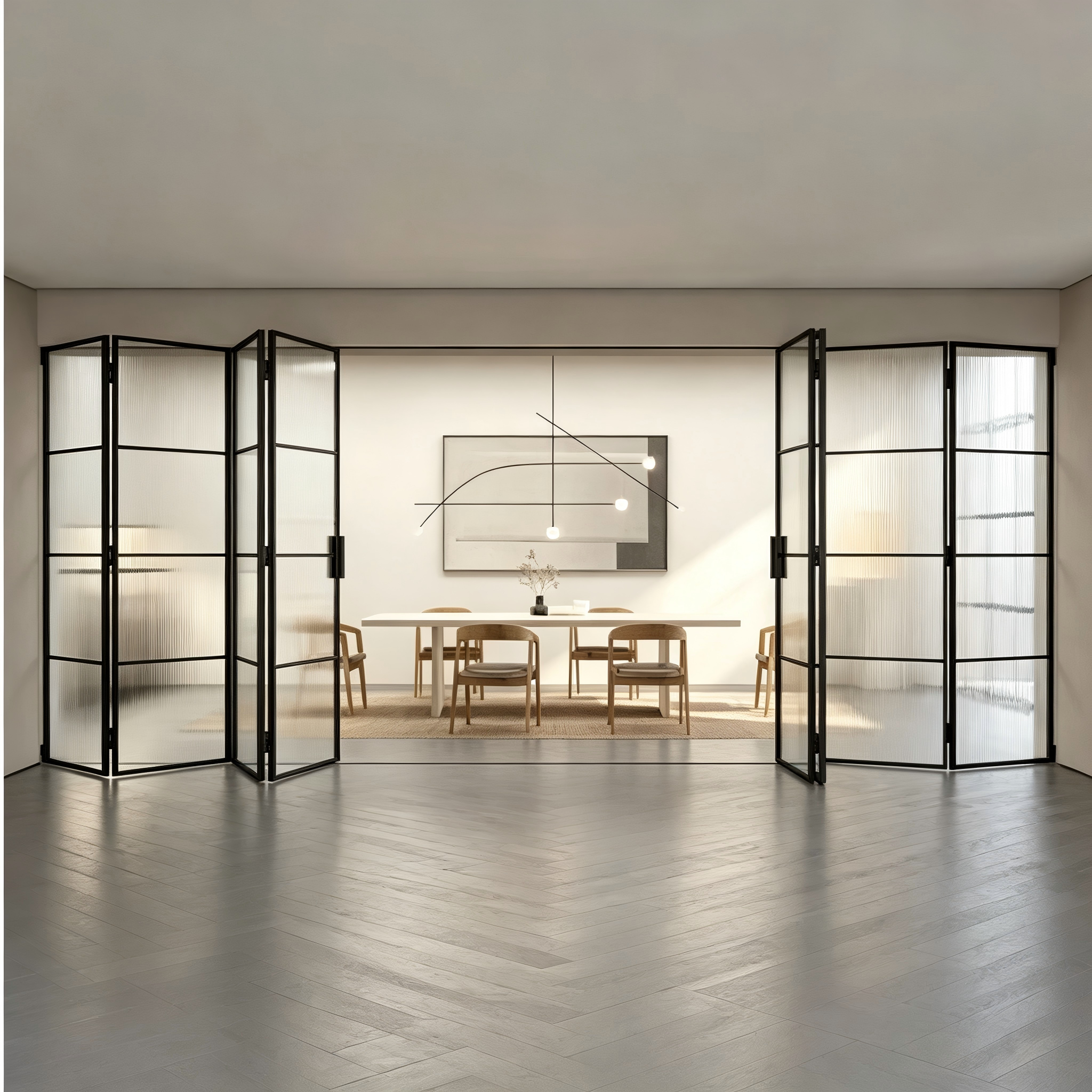 Puerta plegable de vidrio de aluminio premium con bisagras de cierre suave y unidades de argón con triple acristalamiento para reducción de ruido
