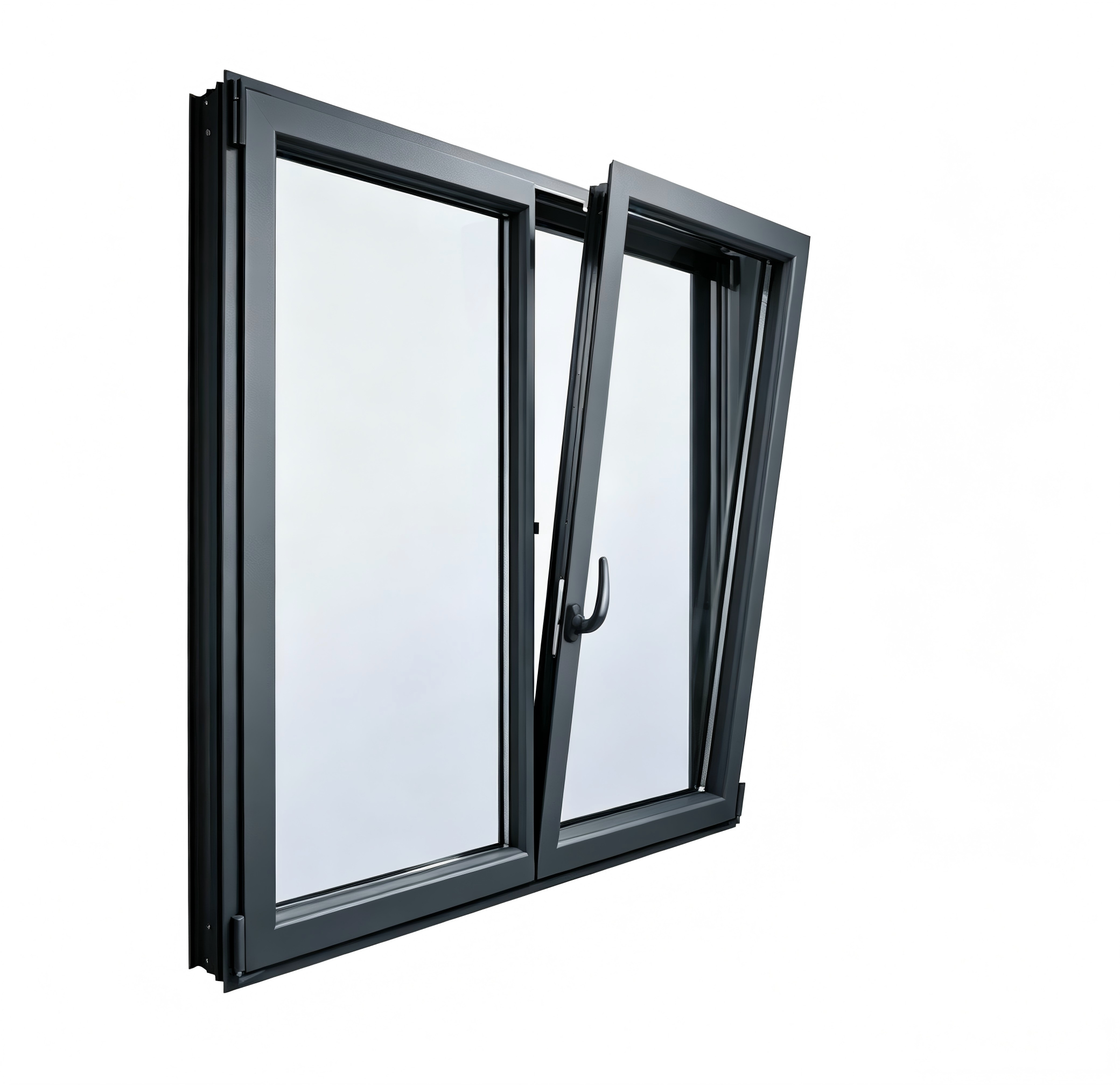 Ventana abatible de aluminio de doble vidrio 5mm+12A+5mm a precio de fábrica