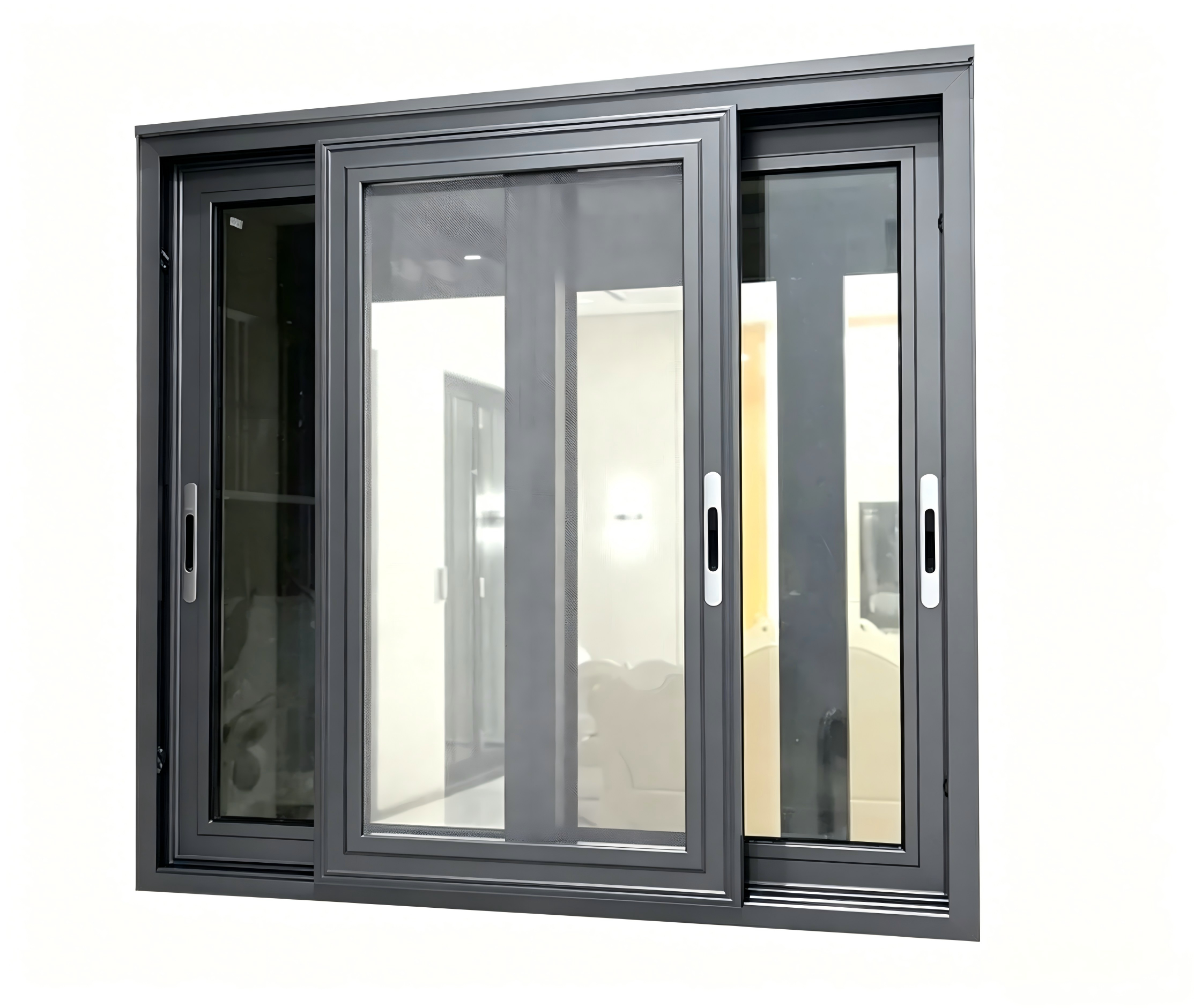 Ventanas de balcón abatibles de vidrio insonorizadas con perfil de aluminio de diseño simple más reciente