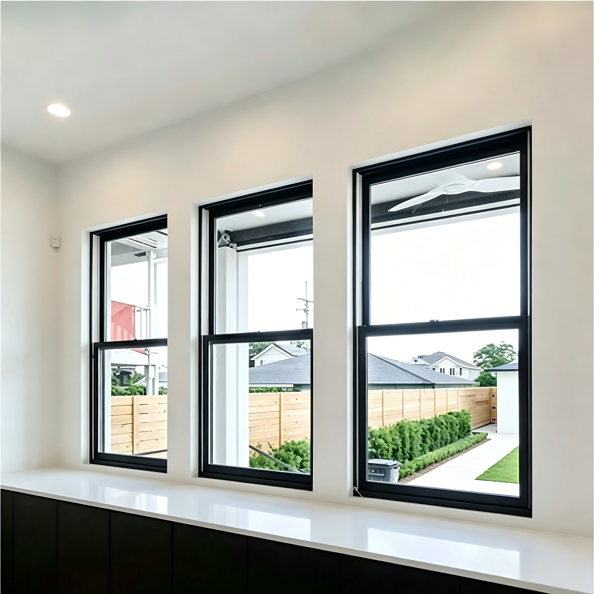 Ventanas de balcón abatibles de vidrio insonorizadas con perfil de aluminio de diseño simple más reciente