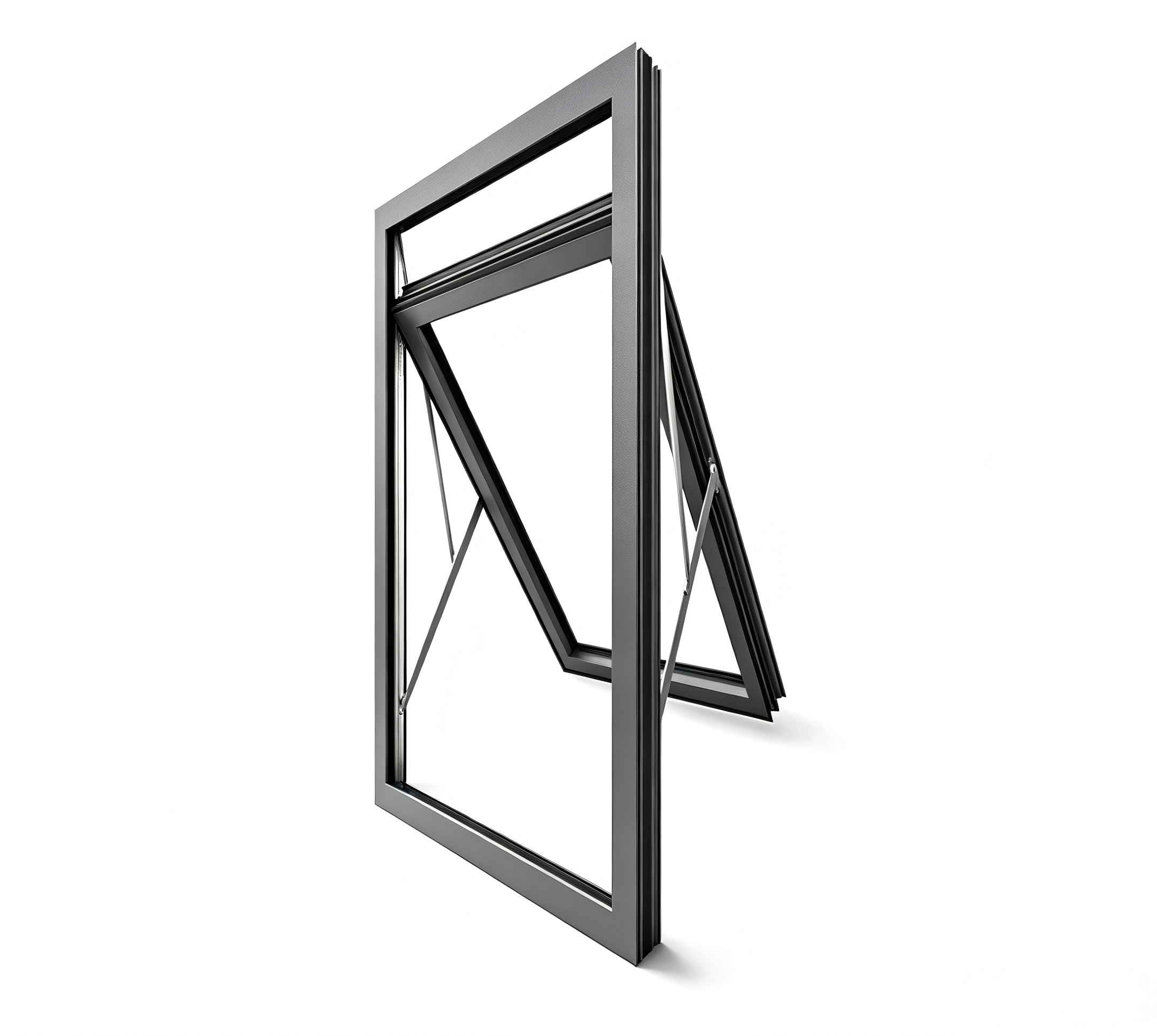 Ventanas abatibles de aluminio con doble vidrio templado personalizadas de fábrica en China