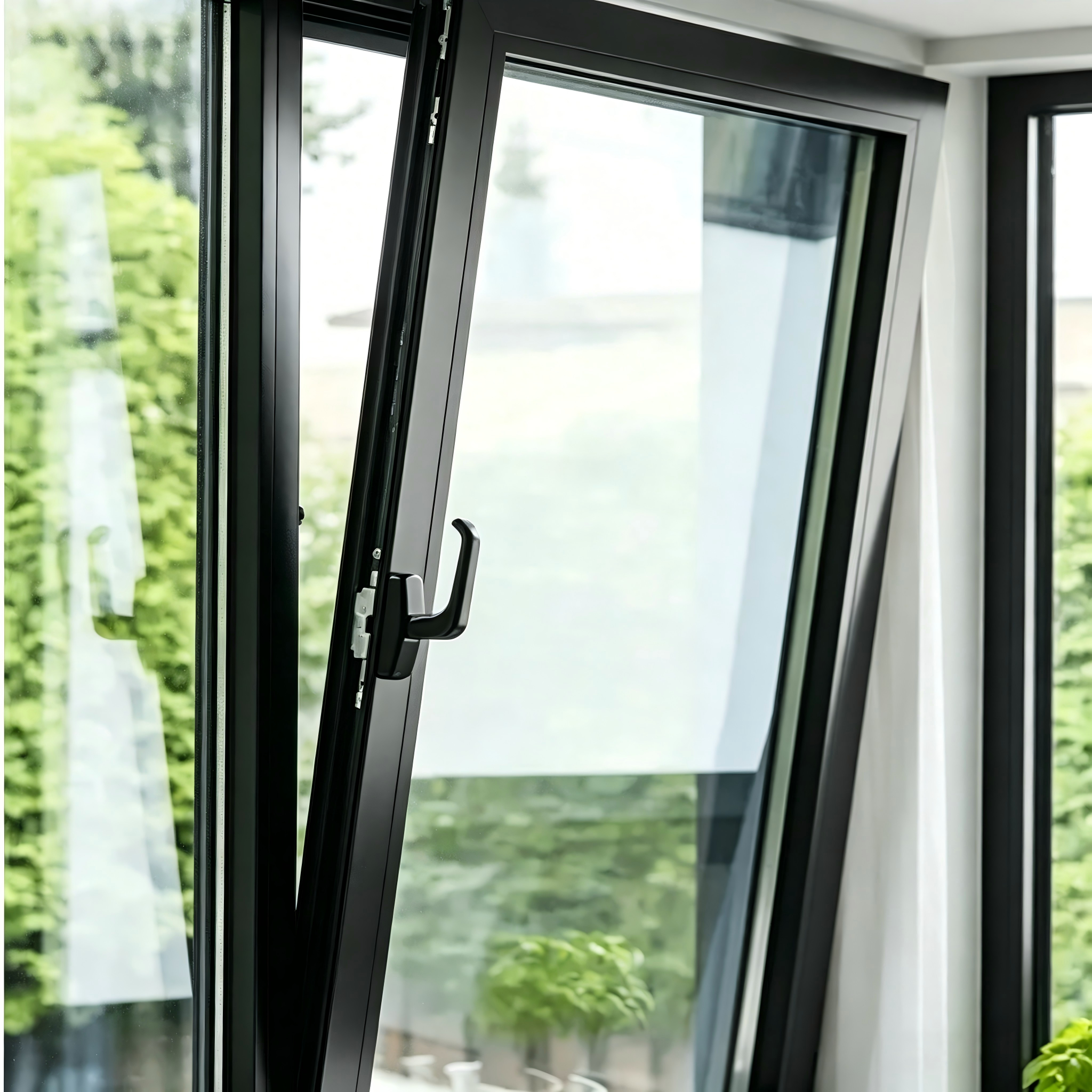 Ventanas abatibles de doble vidrio con mosquitera y marco de aleación de aluminio más vendidas