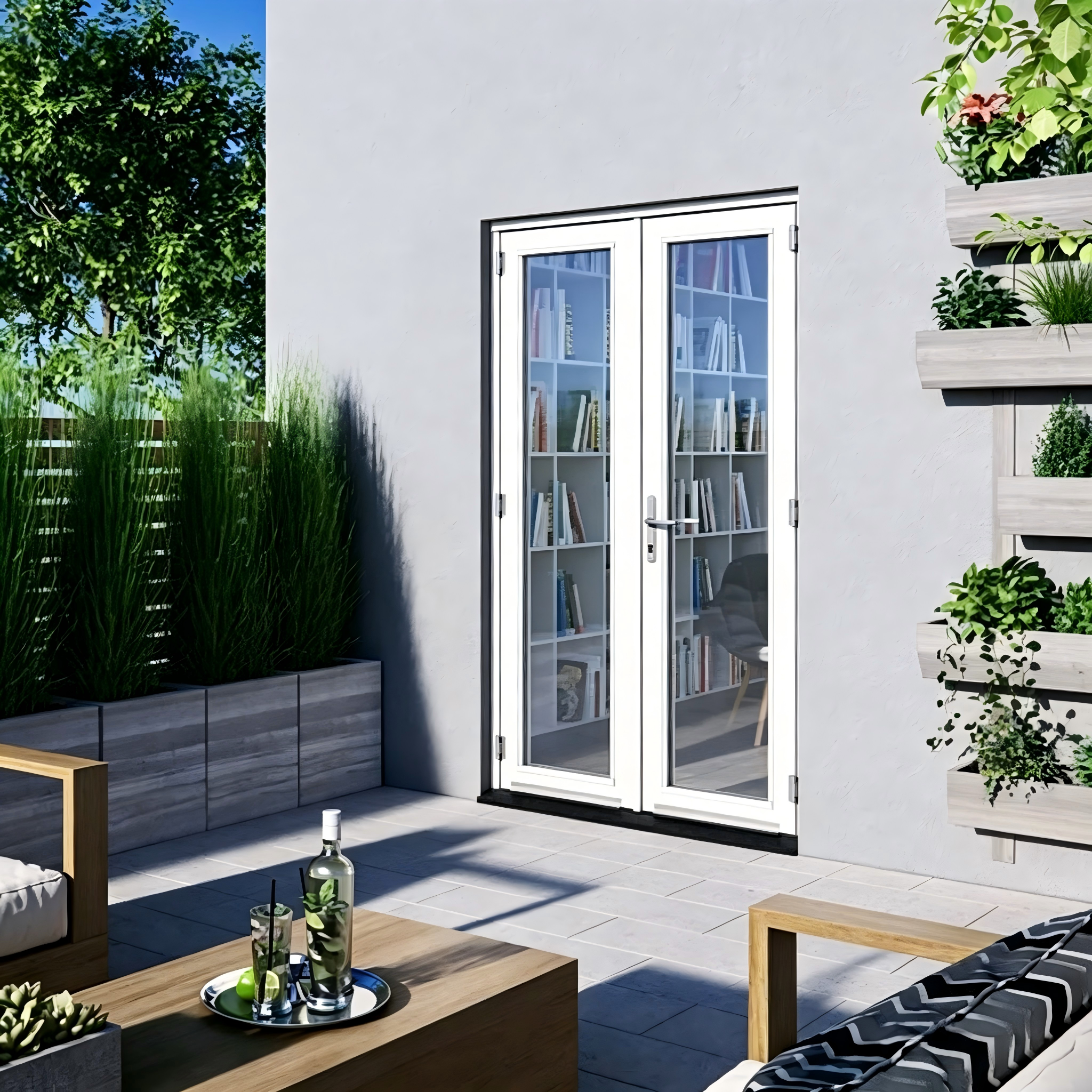 Nueva puerta de entrada de vidrio templado personalizada de nuevo diseño, puertas interiores batientes con aislamiento acústico para hoteles